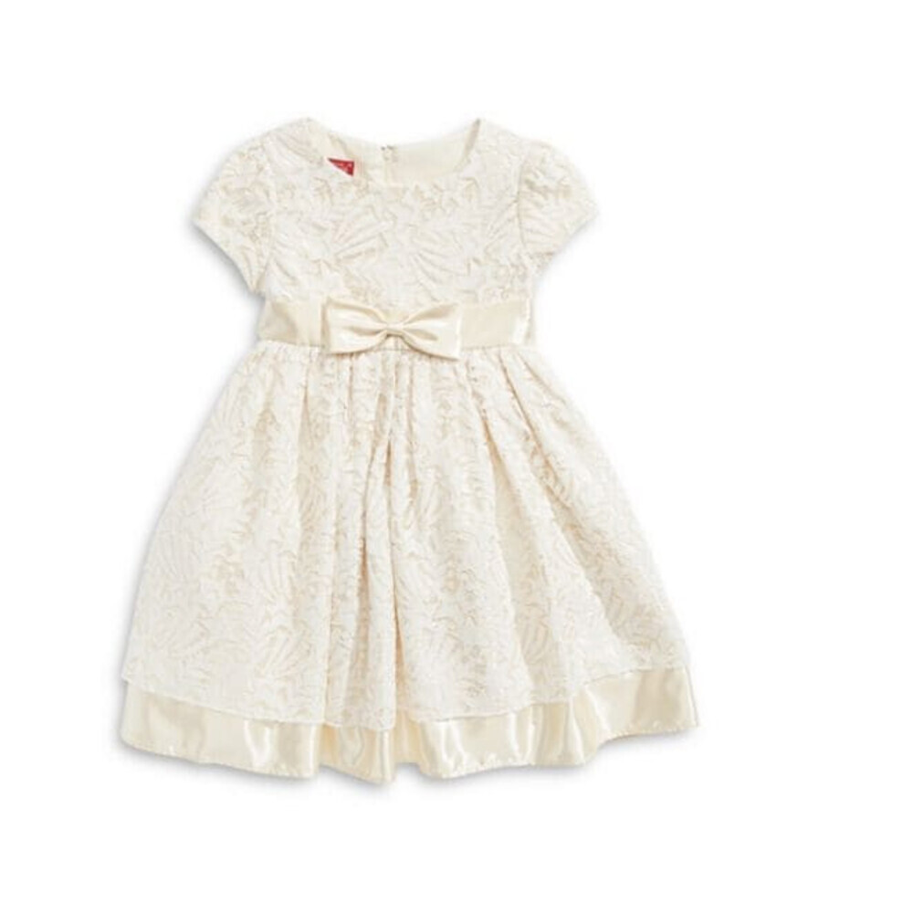 Princess Faith Little Girl's Cap Sleeve Lace Dress In Ivory Size 6X $75